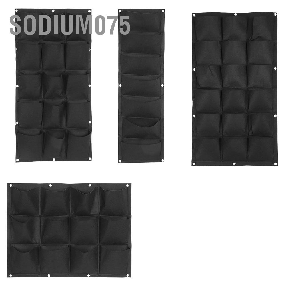 Sodium075 7/12/15/18 Pockets Planting Bag Garden Balcony Wall Vertical Flower Plants Hanging Planter