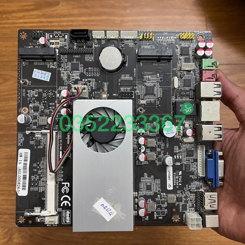 Main ITX core i5-5250U, 12v, Ram laptop pc3l, msata, LVDS