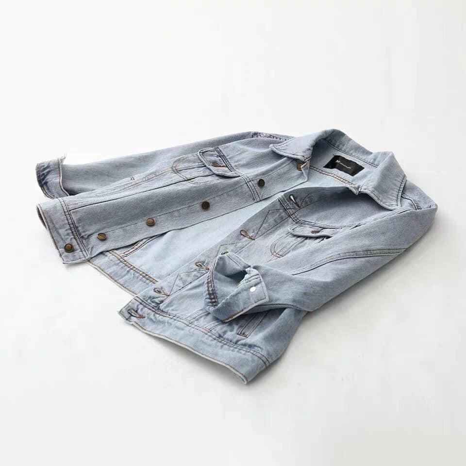 ÁO Khoác JEAN Nam Xanh Trơn Chất Phối Áo Thun Hàng Đẹp | BigBuy360 - bigbuy360.vn