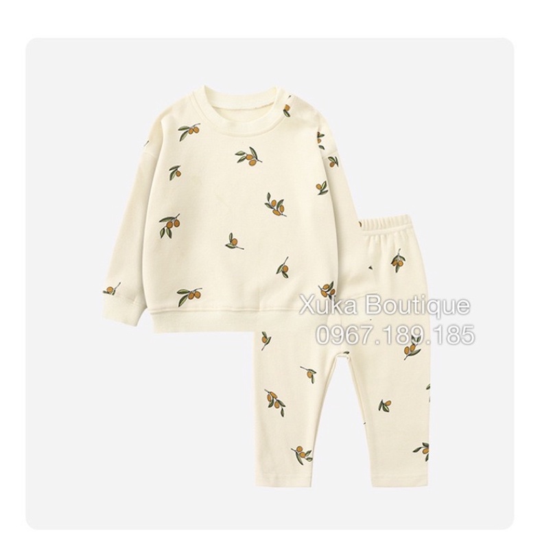 Bộ Quần Áo Cho Bé 0-4 Tuổi Style Hàn Quốc Dài Tay Thu Đông Chất Nỉ Da Cá Cao Cấp Mềm Đẹp Xuka Boutique