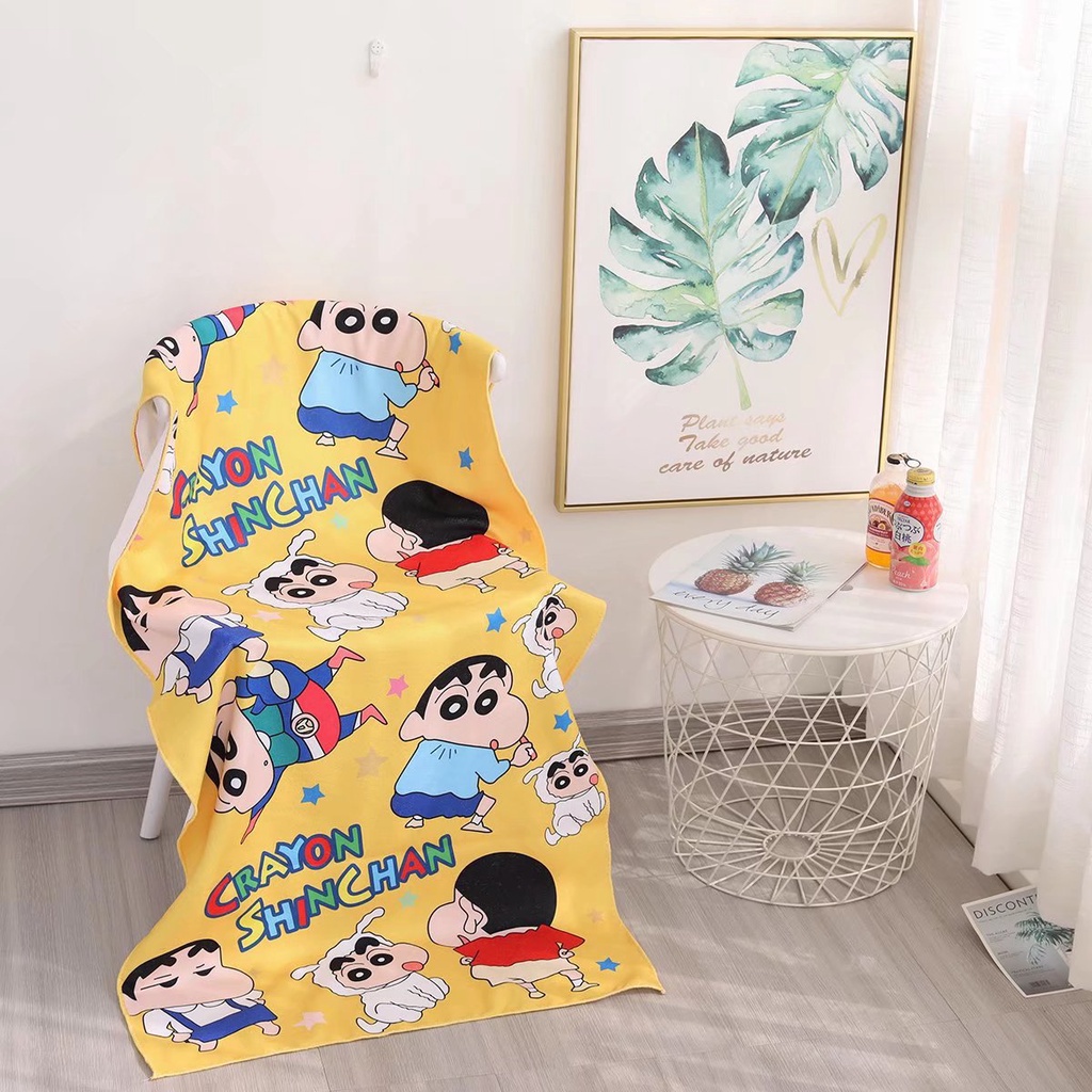 Khăn Tắm Thể Thao Dài Thấm Hút Tốt In Hình Cậu Bé Bút Chì Shin-Chan Hoạt Hình Cho Nam Nữ