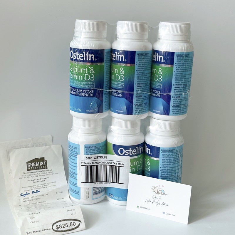 Thực phẩm bổ sung Canxi Ostelin Calcium - Vitamin D3 130v dành cho bà bầu thumbnail