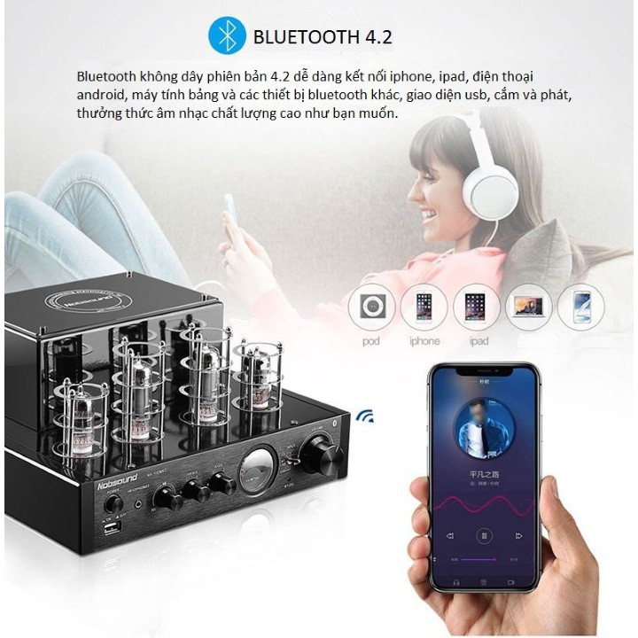 (CÓ SHIP HỎA TỐC) BỘ KHUẾCH ĐẠI ÂM AMPLIFIER ĐÈN MINI BLUETOOTH NOBSOUND MS-10D MKII CAO CẤP