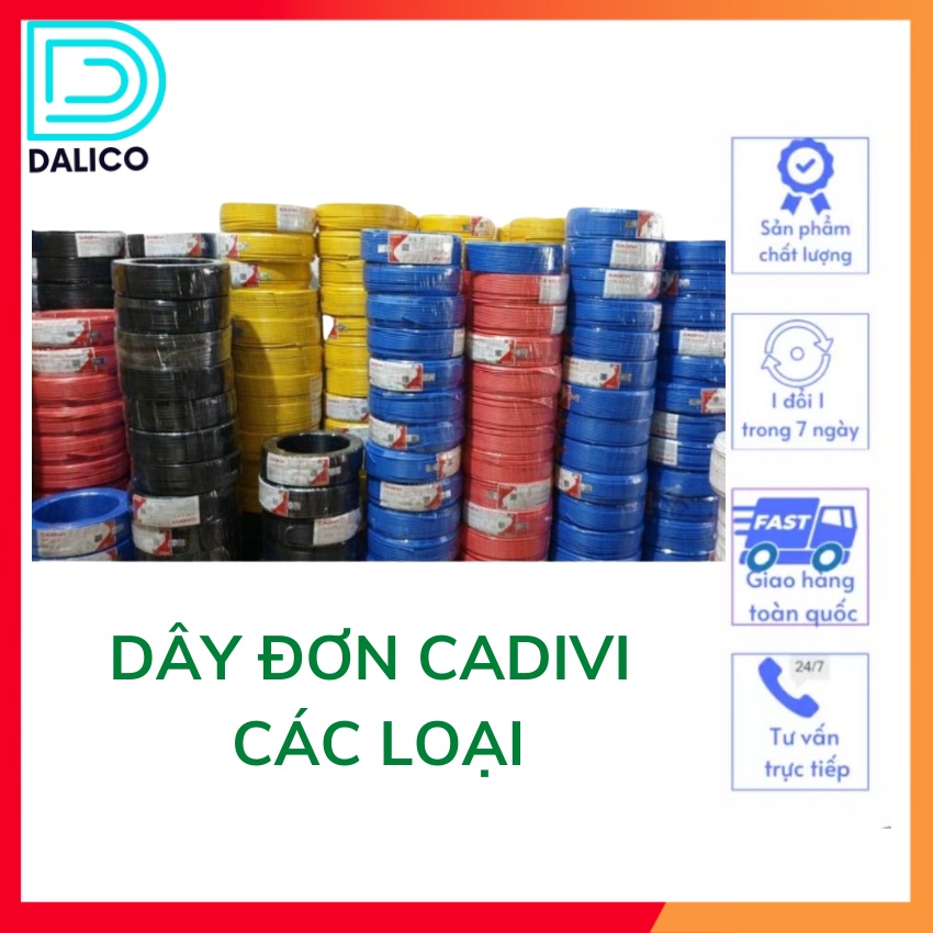Dây điện đơn CADIVI 1.5/2.0/ 2.5/3.5/ 4.0(1 cuộn 100M).