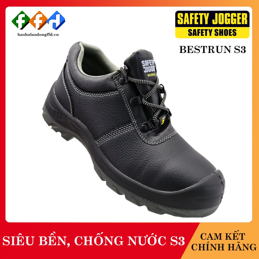 Giày bảo hộ lao động nam Jogger Bestrun S3,chống đinh/nước/va đập,trơn trượt,da bò,Giày công trình,form thể thao[FFD]