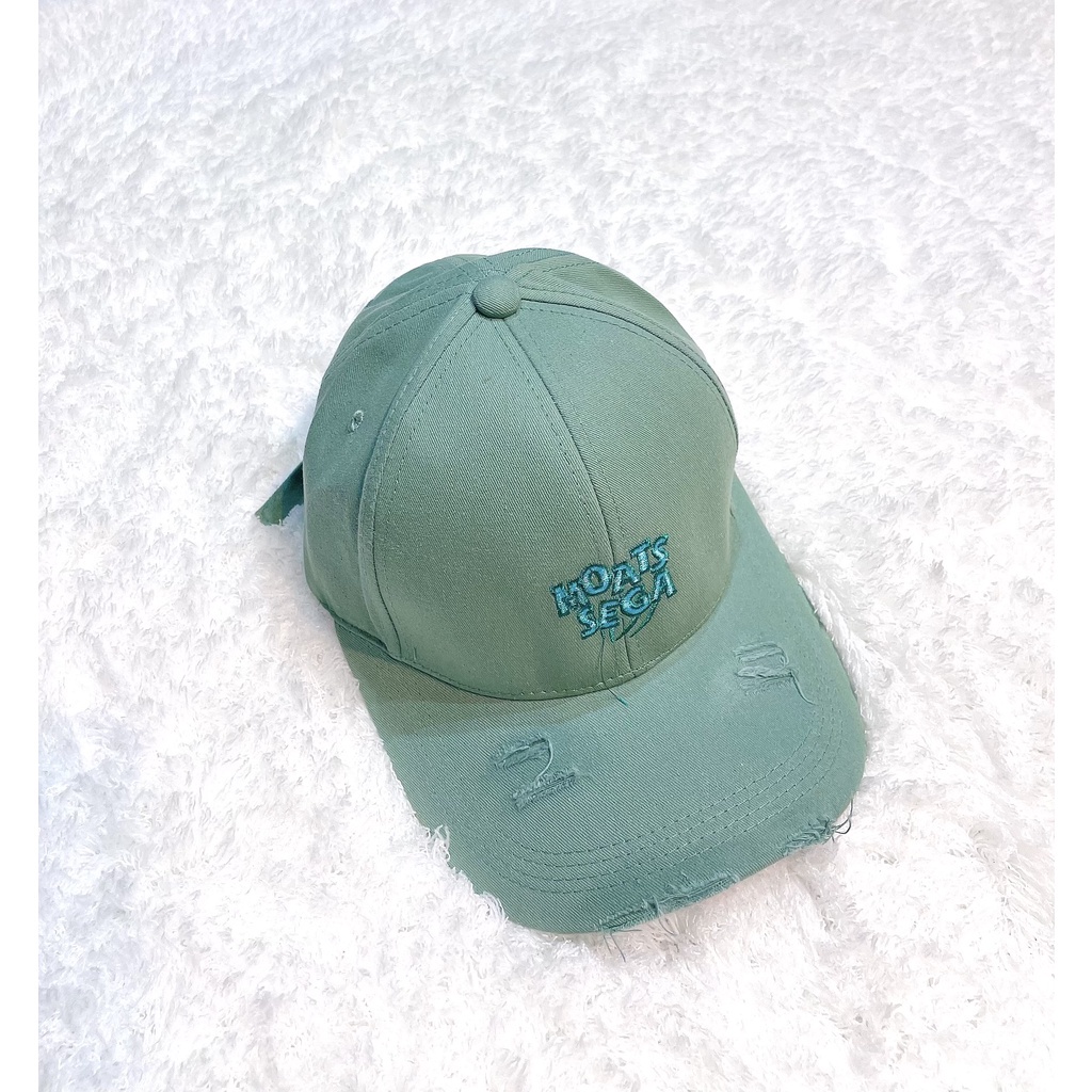 Mũ Lưỡi Trai Nón Kết Thêu Chữ Moats Sega Kiểu Rách Fashion 406 Phong Cách Ulzzang Form Unisex Nam Nữ - Hazo