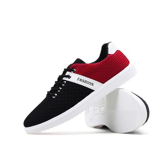 Giày nam đỏ đen phong cách thể thao 9x fashion