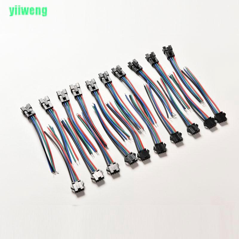 Set 20 Đầu Nối Dây 4 Pin Kèm Dây Cho Đèn Led Rgb 5050 / 3528 Rgb