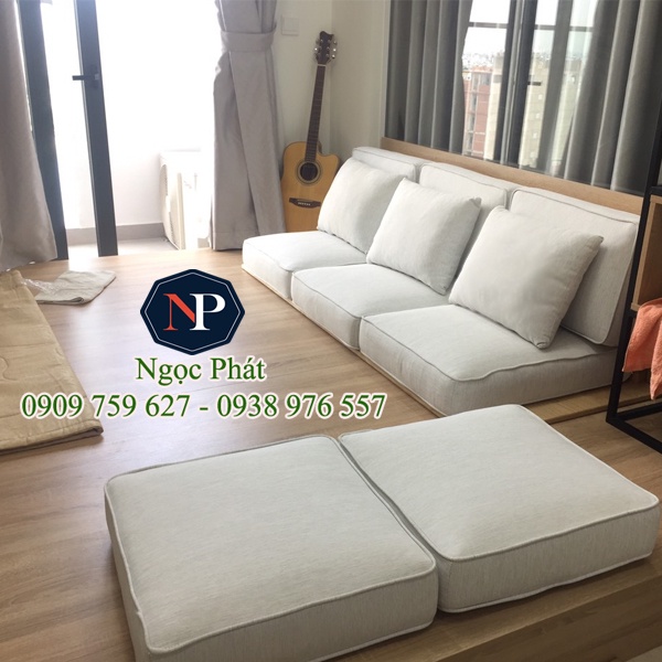 Đệm Ngồi Ghế Salon Gỗ, Mây, Sofa AURON 50x50x5cm - Nhận May Theo Yêu Cầu NGỌC PHÁT