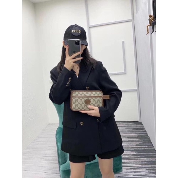 Túi Gucci travel pouch with interlocking chuẩn SPSL