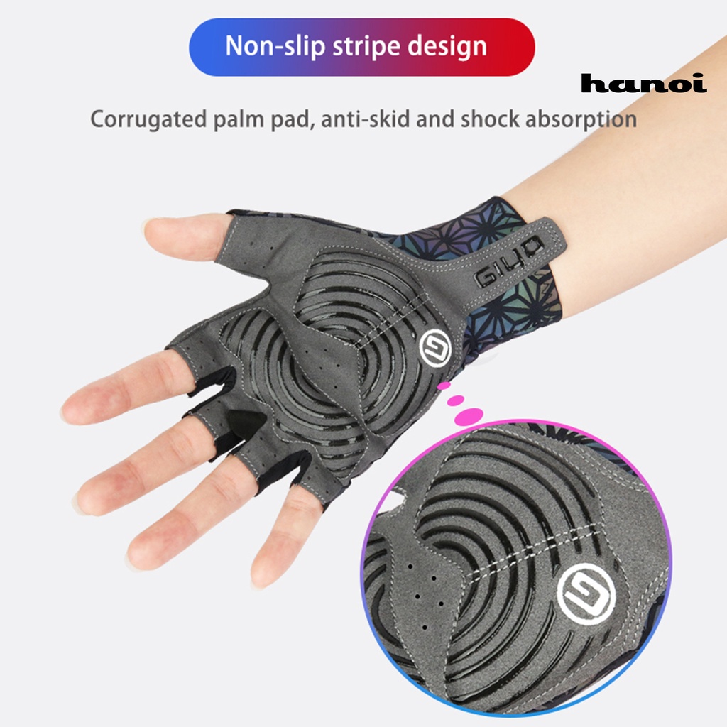 GIYO 1 Đôi Găng Tay Thể Thao Hở Ngón Chống Trượt Hấp Thụ Sốc