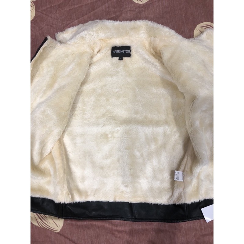 Áo khoác da lót lông Harington