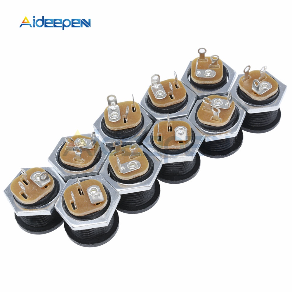 Set 10 Cặp Đầu Nối Phích Cắm dc022 dc 12v 3a 5.5X2.1Mm 5.5X2.1Mm