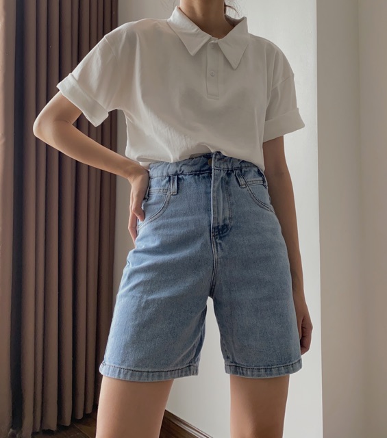 Áo polo trơn Audrey đen/trắng freesize 645 | BigBuy360 - bigbuy360.vn