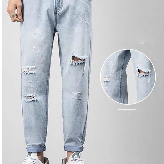 Quần jean nam baggy ống suông rộng - quần bò nam xanh dáng đứng vải jeans cao cấp hottrend 2022 J807
