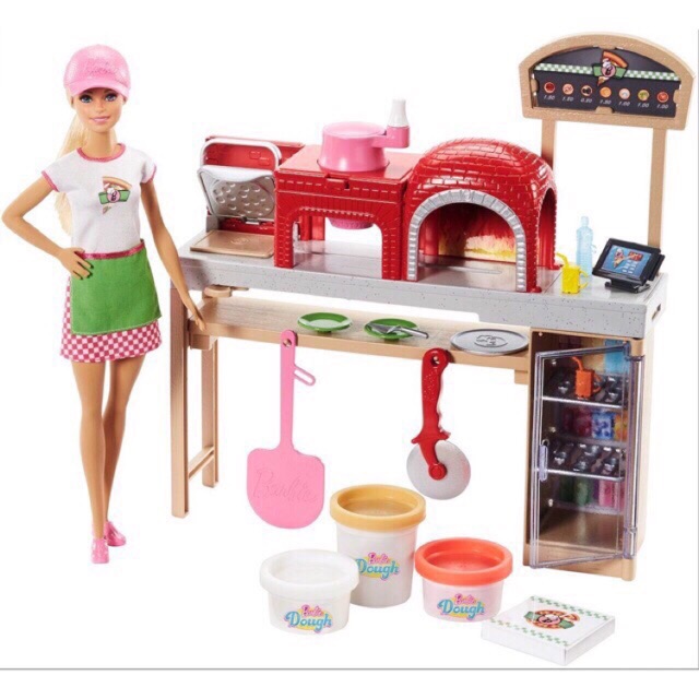 Đồ chơi búp bê barbie - tập làm bánh pizza (hàng chính hãng barbie Mykingdom)