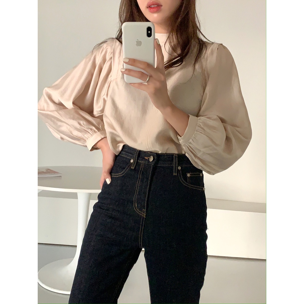 Áo Sơ Mi Tay Dài Phồng Thời Trang Mùa Xuân Hàn Quốc 2022 Mới