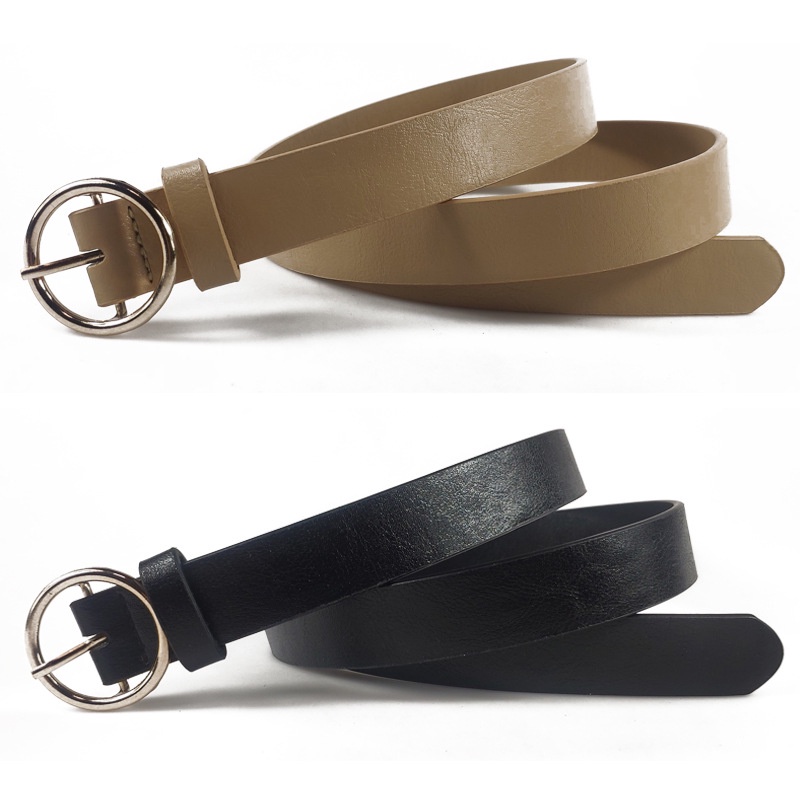 SmileFairyCC【COD &amp; Hàng Có Sẵn】Thắt Lưng Da Khóa Tròn Thời Trang Trẻ Trung Cho Nữ 2022