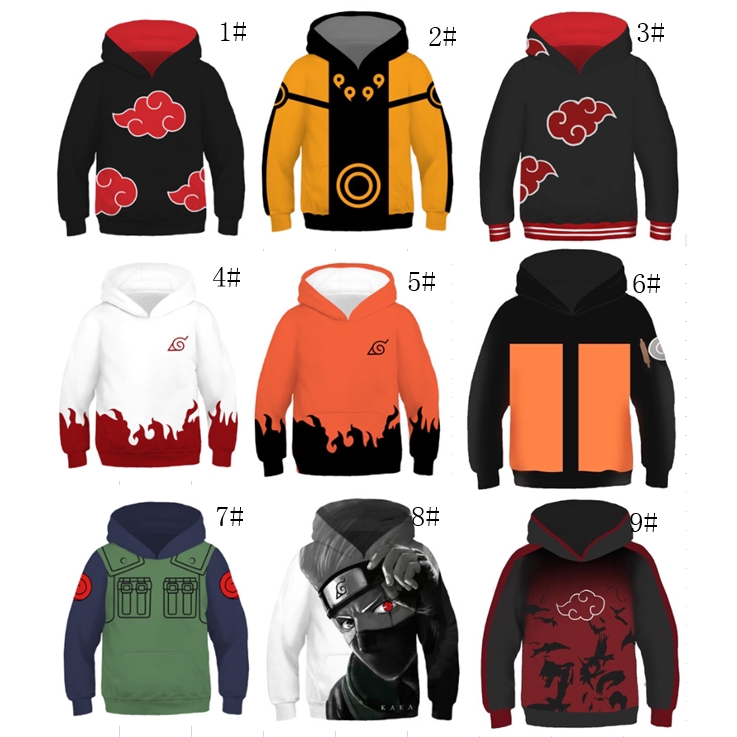 Áo khoác hoodie phong cách Naruto cho bé