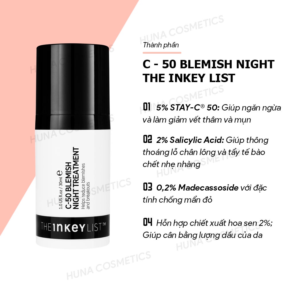 [BILL SEPHORA] KEM DƯỠNG ĐÊM THE INKEY LIST C - 50 BLEMISH NIGHT TREATMENT