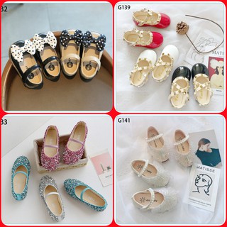 Giày Búp Bê Bé Gái, Giày Babydoll, Công Chúa Từ 1-3 Tuổi Kiểu Dáng Chấm Bi, Kim Sa, Hình Chóp, Bươm Bướm