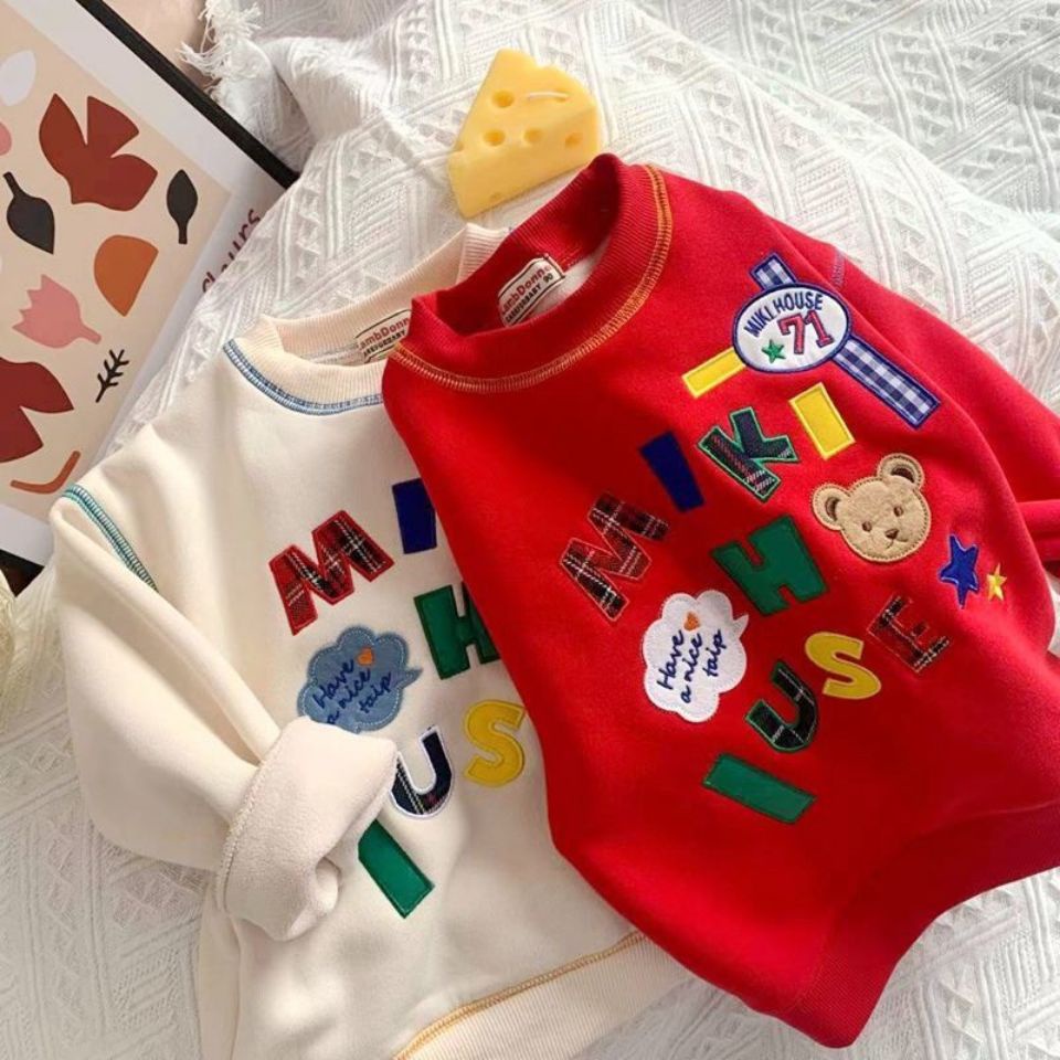 Áo hoodie thêu nhãn hàng mới dành cho trẻ em