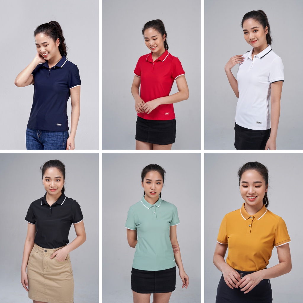 Áo polo nữ YODY vải Airycool phối nẹp bo quả trám siêu mát áo phông có cổ thoáng khí APN5046