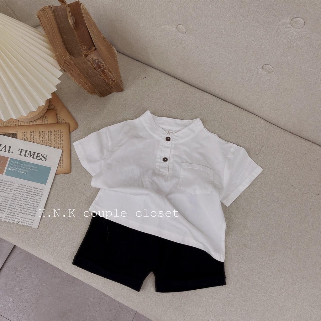 Bộ thô cổ tàu cộc tay cho bé trai