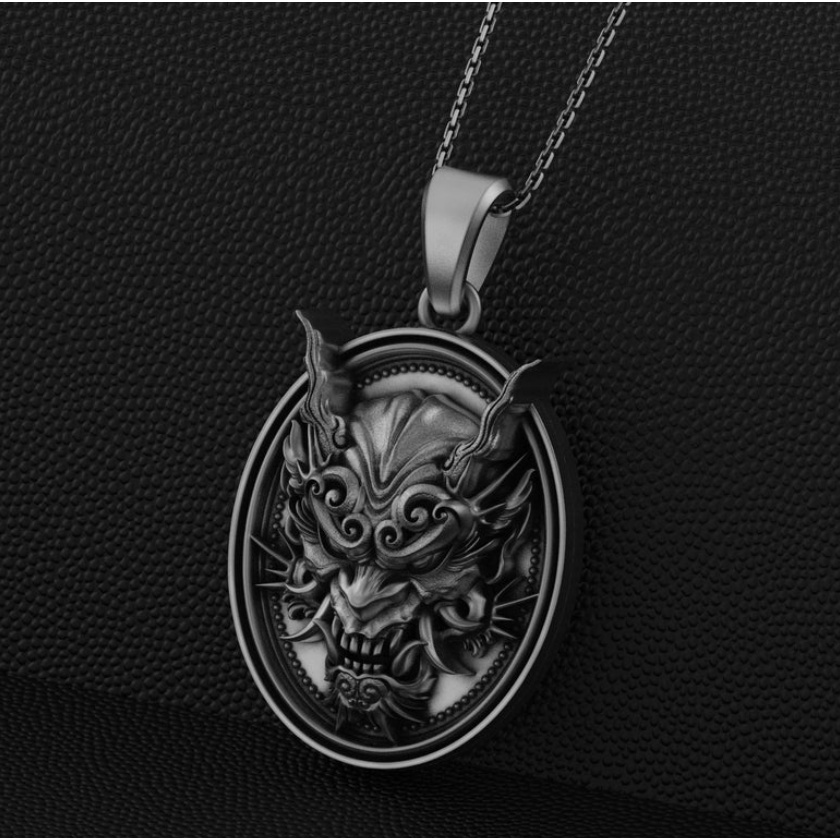 Mặt Dây Chuyền Kim Loại Hình Mặt Nạ Quỷ Thời Trang Hip Hop Cá Tính Dành Cho Nam