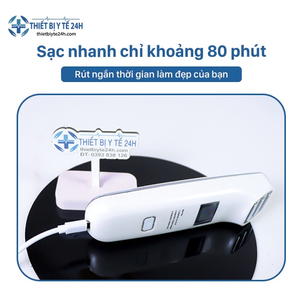 Máy Massage Nâng Cơ Mặt Ion cầm tay Eycotech Di Tinh Chất Aurora RF E31