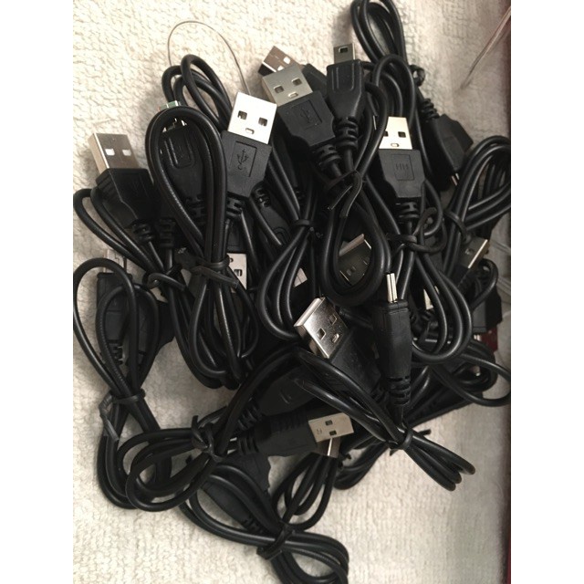 Dây sạc loa pháp thoại, đài niệm phật, máy MP3, GPS...  Đầu Đực Bằng Đồng USB Sang MINI