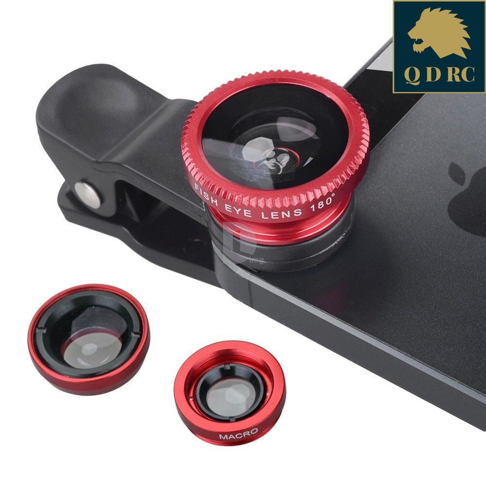 Ống kính Lens 3 in 1 Marco tele Wide Fisheye chụp hình quay phim điện thoại iphone samsung xiaomi cao cấp