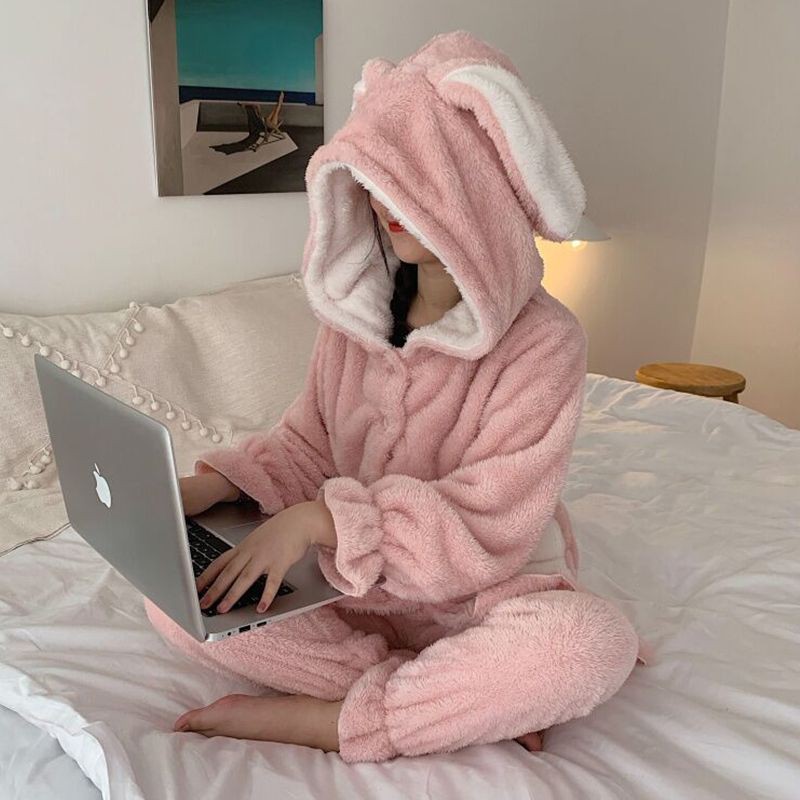 ORDER_ Bộ Bông Thỏ Hồng Dễ Thương Ulzzang_N74