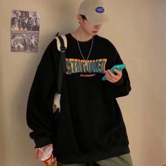 Áo Sweater Cổ Tròn Dáng Rộng In Họa Tiết Đơn Giản Thời Trang Thu Đông Mới Cho Nam