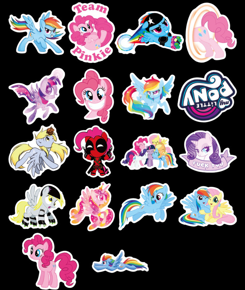 Set 50 sticker kháng nước họa tiết hoạt hình My Little Pony dễ thương