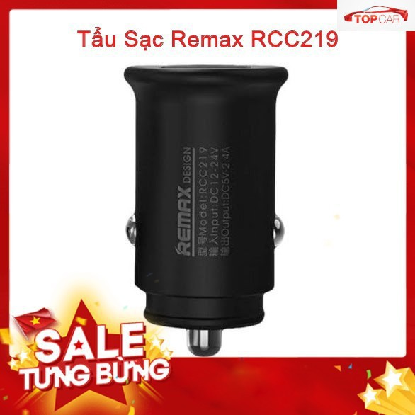 Tẩu Sạc Nhanh Remax 💓𝐅𝐑𝐄𝐄 𝐒𝐇𝐈𝐏 💓 Tẩu Sạc Ô Tô  2 Cổng USB REMAX RCC219 2.4A - Hàng Chính Hãng - Bảo Hành 1 Năm