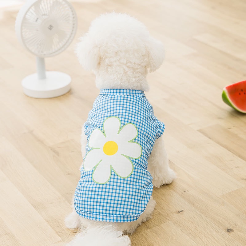 &lt;cutepethome&gt;Áo Không Tay In Hoa Nhỏ Phong Cách Hàn Quốc Mùa Hè Xuân Hè Hàng Mới Dành Cho Thú Cưng