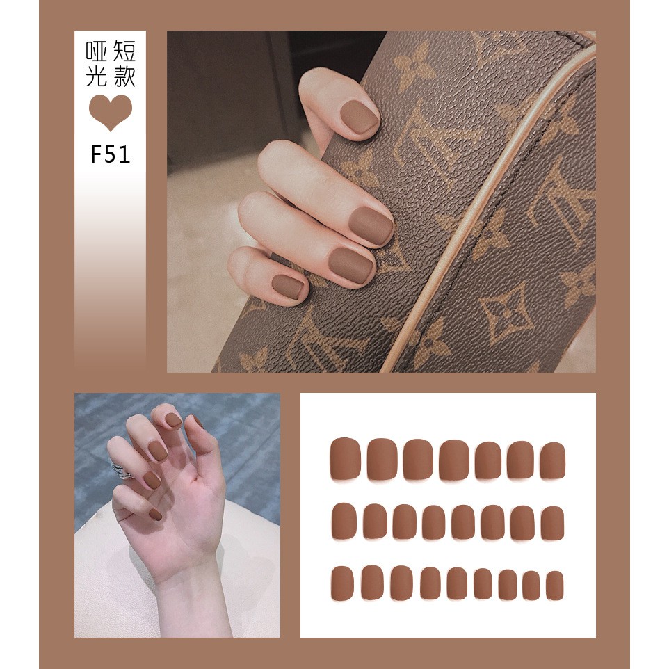 M&oacute;ng Tay Giả Nail Box Set 24 M&oacute;ng (TẶNG K&Egrave;M KEO) D&aacute;ng Vu&ocirc;ng M&agrave;u Trơn Nh&aacute;m Si&ecirc;u Xinh