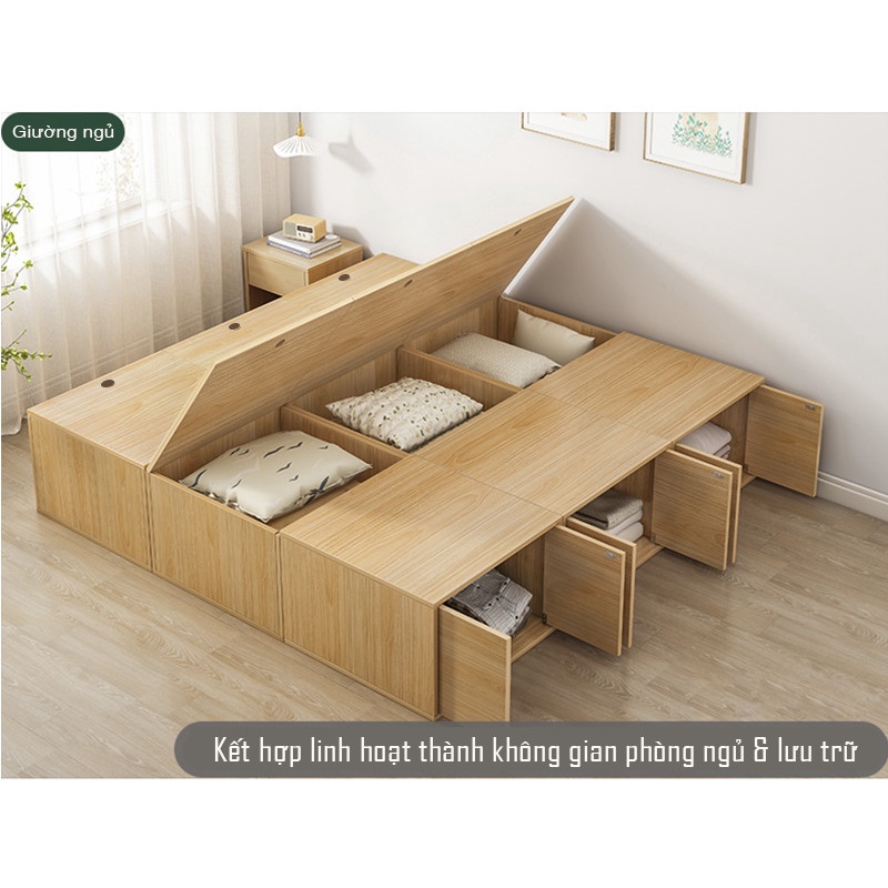 Tủ đồ đa năng, tủ đồ hộp IGA có thể làm giường lưu trữ chăn quần áo đồ dùng tiết kiệm diện tích - GP182/183