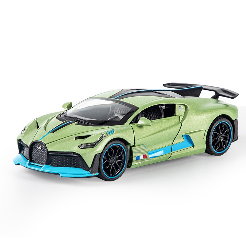 Xe mô hình ô tô BUGATTI - DIVO  tỉ lệ 1:18 bằng sắt xe chạy cót có âm thanh động cơ và đèn mở các cửa