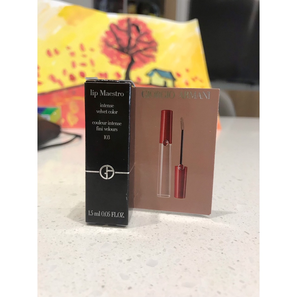 Son kem Giorgio Armani Mini size  Lip Maestro màu 400 - The Red và 103 - Hồng Nude