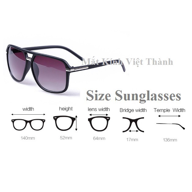 Kính unisex vuông thời trang