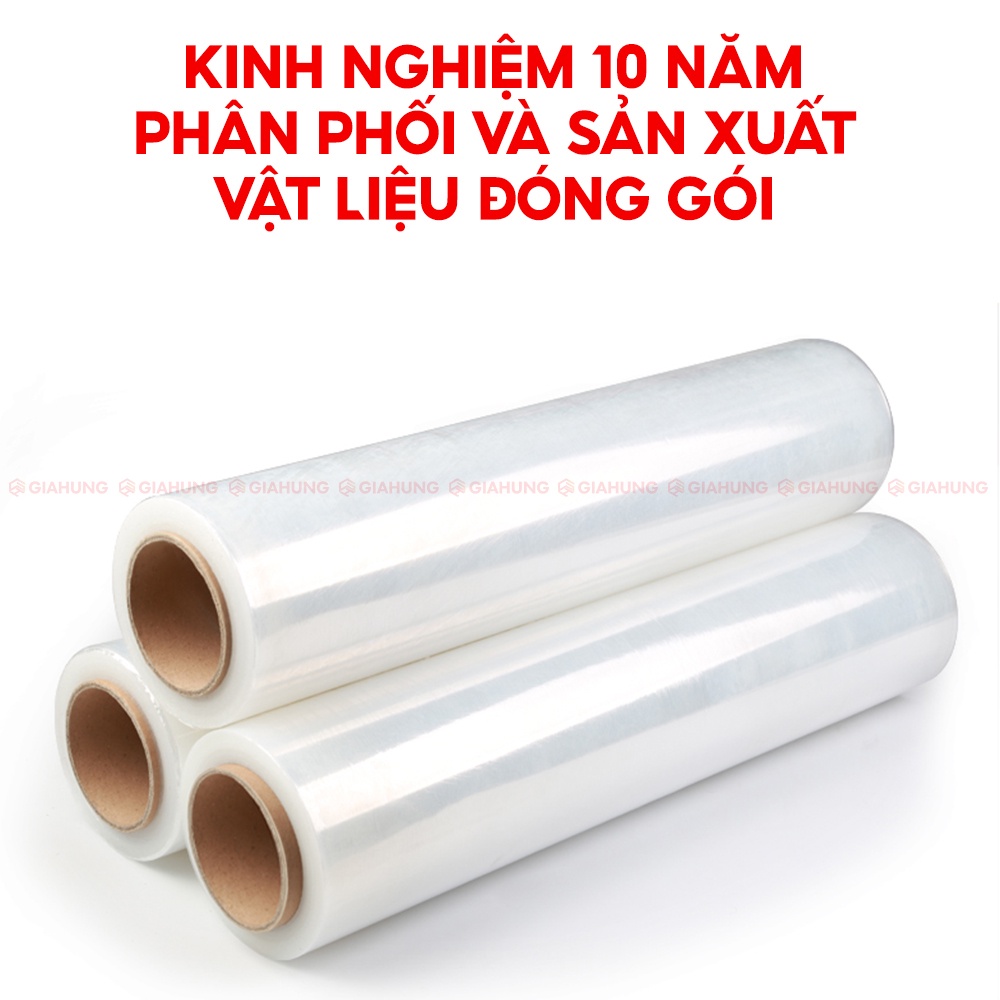 Màng PE quấn tay bọc hàng hóa khổ 50cm nặng 3kg, lõi 500gram nhựa nguyên sinh cao cấp - GIAHUNGPRO