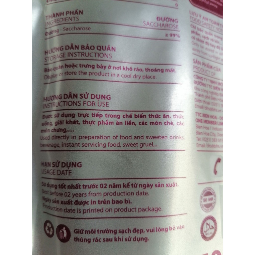 [500g - THIÊN NHIÊN] ĐƯỜNG PHÈN HẠT [VN] BIÊN HÒA Natural Rock Sugar – White Lump (halal)