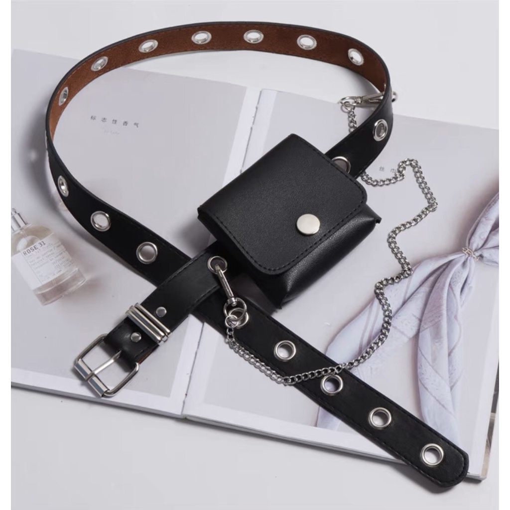 Thắt lưng da belt kèm ví hai trong 1 mix đồ cực sang chảnh