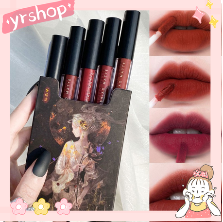 Set 5 thỏi son sáp tông nhung lì dễ lên màu hình điếu thuốc