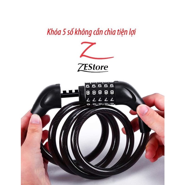 Khoá dây 5 số cao cấp cho xe đạp