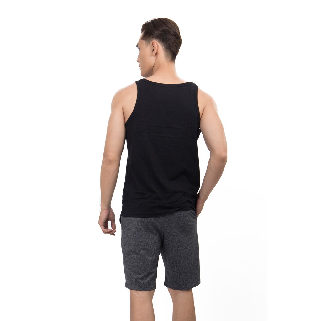 Quần short nỉ lưng thun nam Novelty màu đen Melange ReguarFitl 200048Q