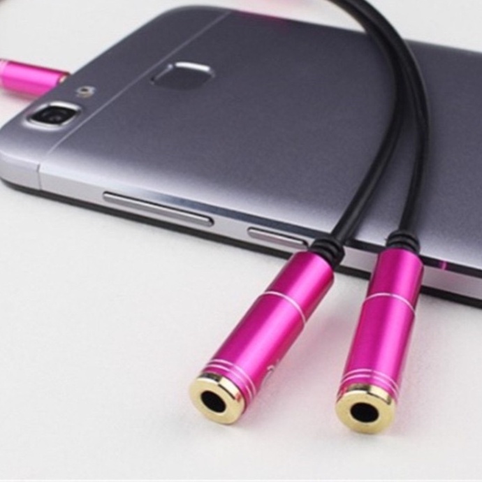 Dây chuyển đổi 3.5mm đực sang hai đầu 3.5mm cái 2 đầu (1 đầu hỗ trợ Mic, 1 đầu hỗ trợ tai nghe)-THMODERN