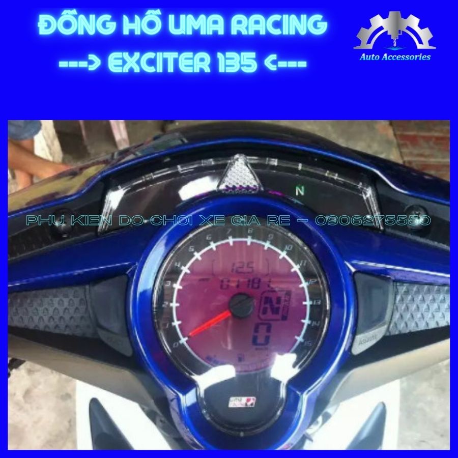 VIP 100% - Đồng Hồ UMA RACING, Đồng Hồ Xe Máy Ex135 Exciter 135, lắp đặt Như Zin, lên xe Cực Chất, 3 màu như hình